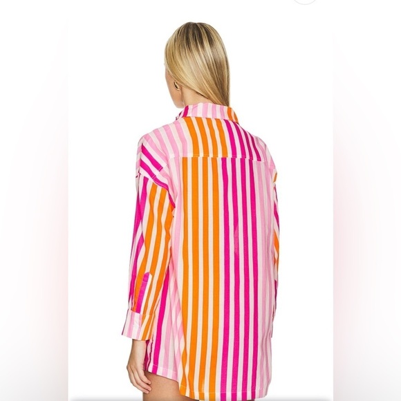 Beach Riot Oversized Cotton Alexa Top in Sunset Stripes Size L/XL - Picture 3 of 11